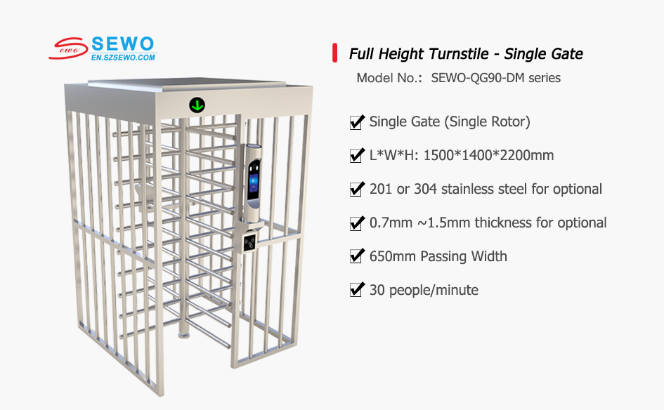 SEWO SEWO-QG90-DM Series Full Height Turnstile